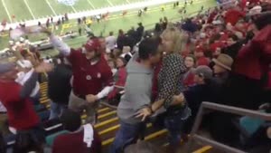 Female Football Fan Goes Nuts