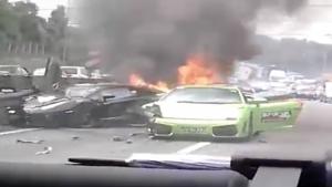 Big Lamborghini Crash