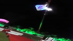 Crane Falls On Wedding