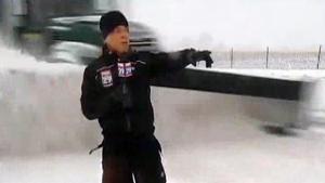 Weatherman Blasted By Snowplow