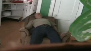 Brutal Needle Prank On Grandfather