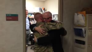 Soldier Surprises His Dad