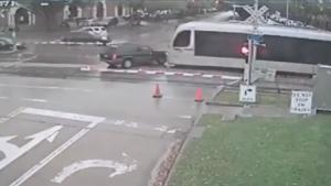 Car Hit By Tram