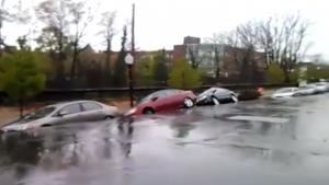 Landslide Destroys Cars