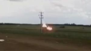 Lightning Strikes Driving Truck