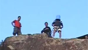 Amateur Stuntman Jumps From Cliff