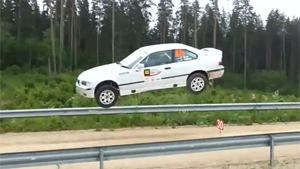 Rally Car Goes Airborne