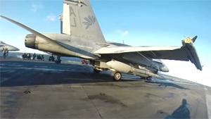 Fighter Jet Takes Off From Aircraft Carrier