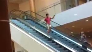 Sliding Off Escalator Fail