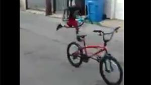 Epic Punch From Cycling Kid