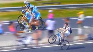 Wheelie During Tour De France