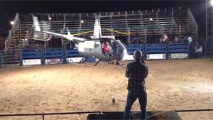 Crazy Helicpoter Stunt At Rodeo