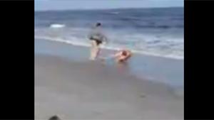 Drunk Girl Escapes Beach Police