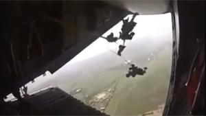 Paratrooper Has Scary Encounter