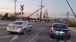 Lame Train Horn Prank At Crossing