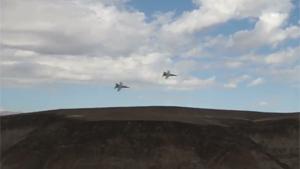 F18s Low Flyby In Death Valley Canyon