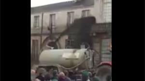 French Farmers Spraying Manure