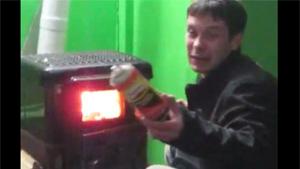 Throwing Gas Cannister In Wood Stove