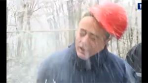 Icicle Hits Guy On Head