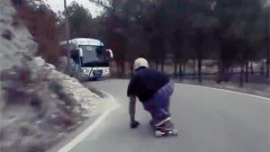 Very Close Call For Longboarder