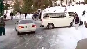 Icy Road In Pakistan