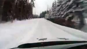 Rally Racing On Snow Road