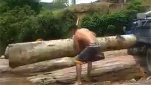 Lifting A Massive Log