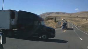 Spectacular T-bone Truck Crash