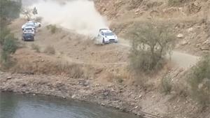 Rally Car Goes For A Swim