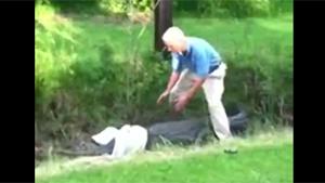 Grandpa Tries To Catch An Alligator