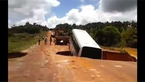 Sinkhole Swallows Bus