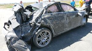 Wrecking Audi RS4 After Rollover