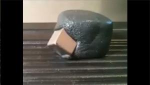 Magnetic Blob Eats Metal Cube