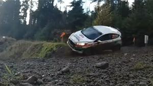 Rally Car Lands On Roof