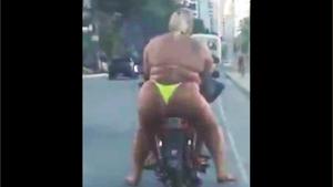 Fat Girl In Bikini On Scooter