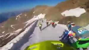 Suicidal Downhill BMX Ski Slope Race