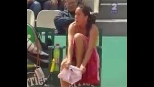 Changing Panties On Tennis Court