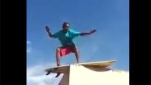 Rooftop Surfing Goes Wrong