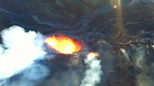 Flying Over Active Volcano