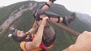 Crazy Zipline Base Jump