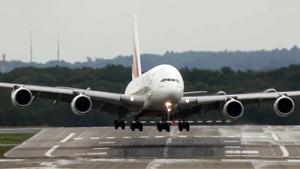 Landing Airbus A380 With Crosswind