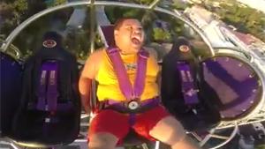 Big Guy Freaks Out On Slingshot