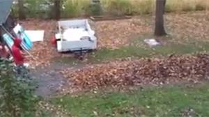 Cleaning Up Autumn Leaves Redneck Style