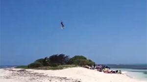 Spectacular Island Kite Jump