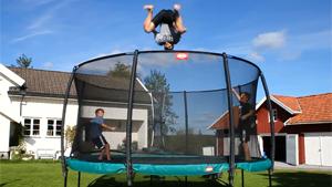 Jumping Out Of Trampoline Cage