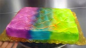 Psychedelic Color Changing Ice Cake