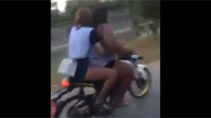 Fat Girl Trying A Wheelie