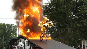 Flaming BMX Stunt