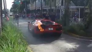 Lamborghini Aventador On Fire