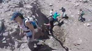 Hikers Scared By Sudden Landslide